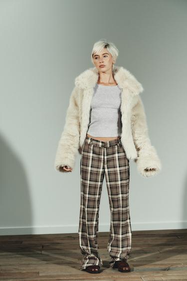 PANTALÓN CUADROS - Khaki de Zara - Imagen 0