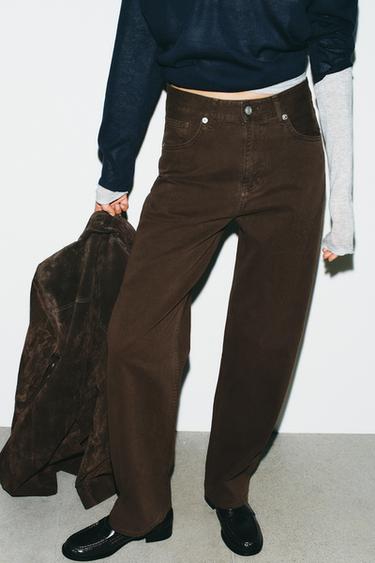 JEANS TRF BAGGY TIRO MEDIO - Marrón de Zara