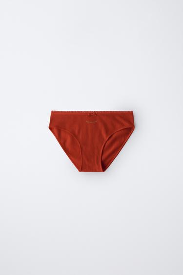 6-14 ANS/ LOT DE TROIS CULOTTES ARBRE ET BISCUIT - Écru / Rouge de Zara - Image 2