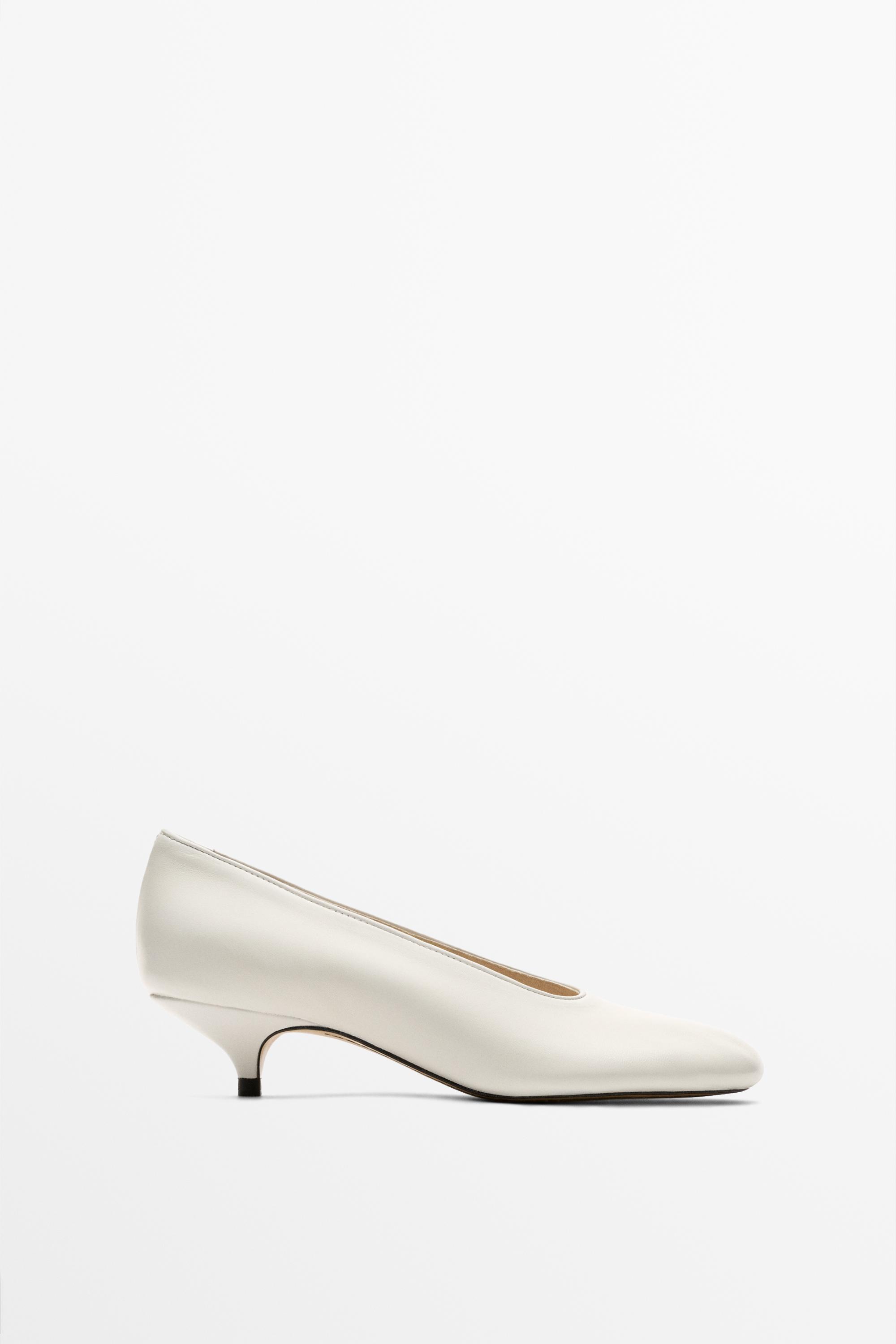 Soft leather heel shoe — White