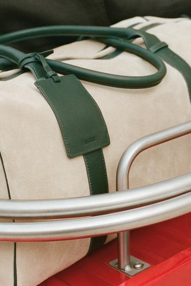 ΔΕΡΜΑΤΙΝΗ ΤΣΑΝΤΑ ΤΑΞΙΔΙΟΥ - Μπεζ / Πράσινο του Zara