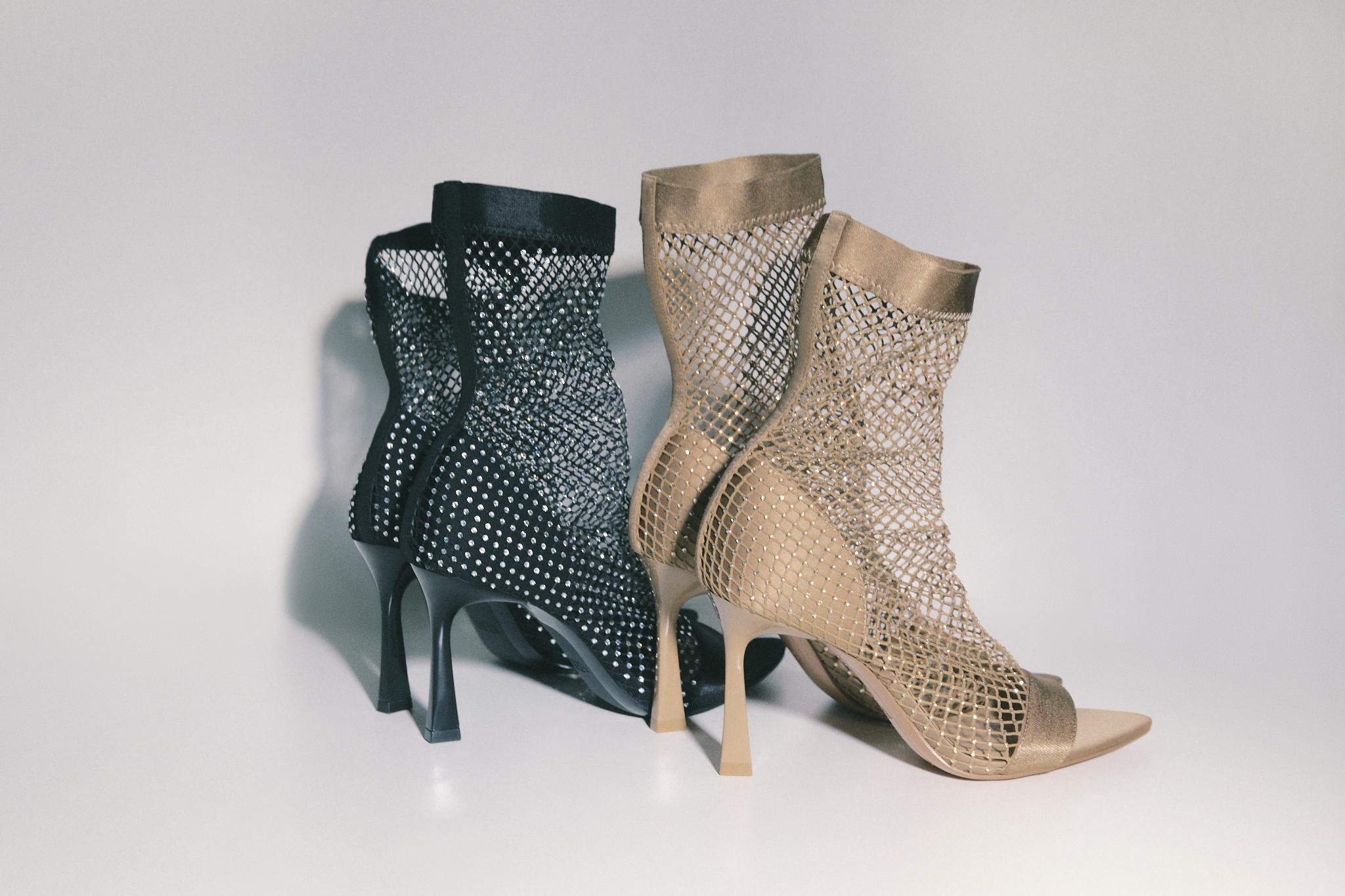 Zara mesh outlet heeled sandals