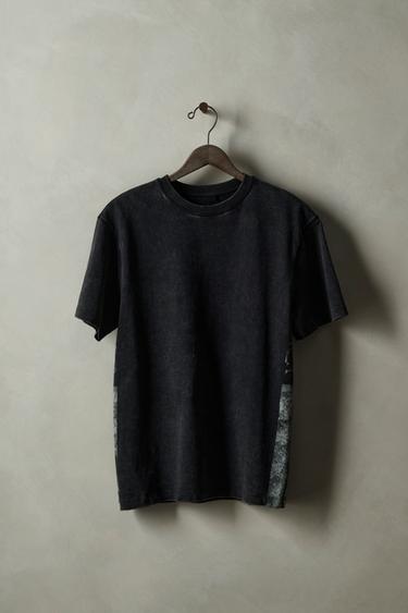 Zara GRAPHIC PRINT T-SHIRT X SR_A - Dark anthracite