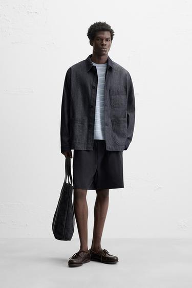 SOBRECAMISA DENIM BOLSILLOS - Índigo de Zara - Imagen 0