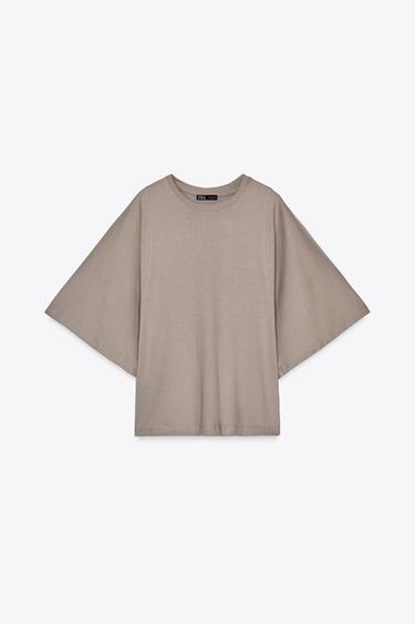 CAMISETA ALGODÓN 100% - Visón de Zara