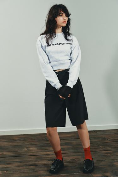 FELPA SCRITTA A CONTRASTO - Grigio mélange di Zara
