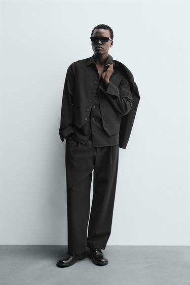 CHALECO TRAJE ESTRUCTURA - Negro de Zara - Imagen 0