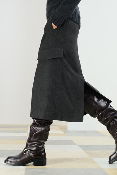STRGHT CRG PCKTS SKRT - Gris moyen de Zara - Image 2