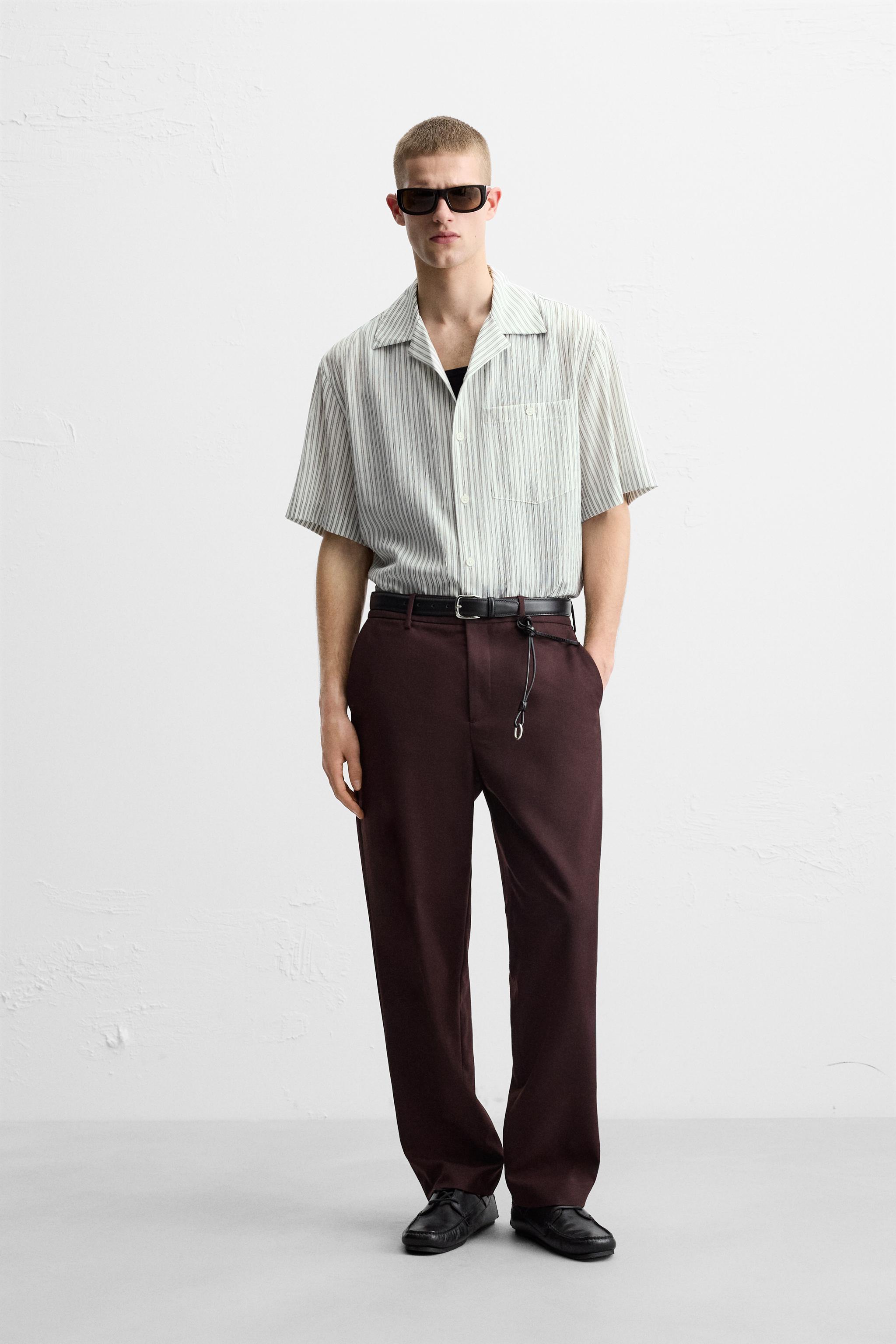 しわ加工ジャカードシャツ - ブラック | ZARA Japan / 日本