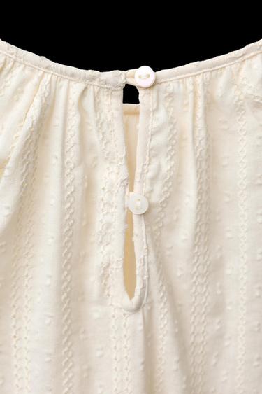 CAMISA PLUMETI BORDADO - Crudo de Zara