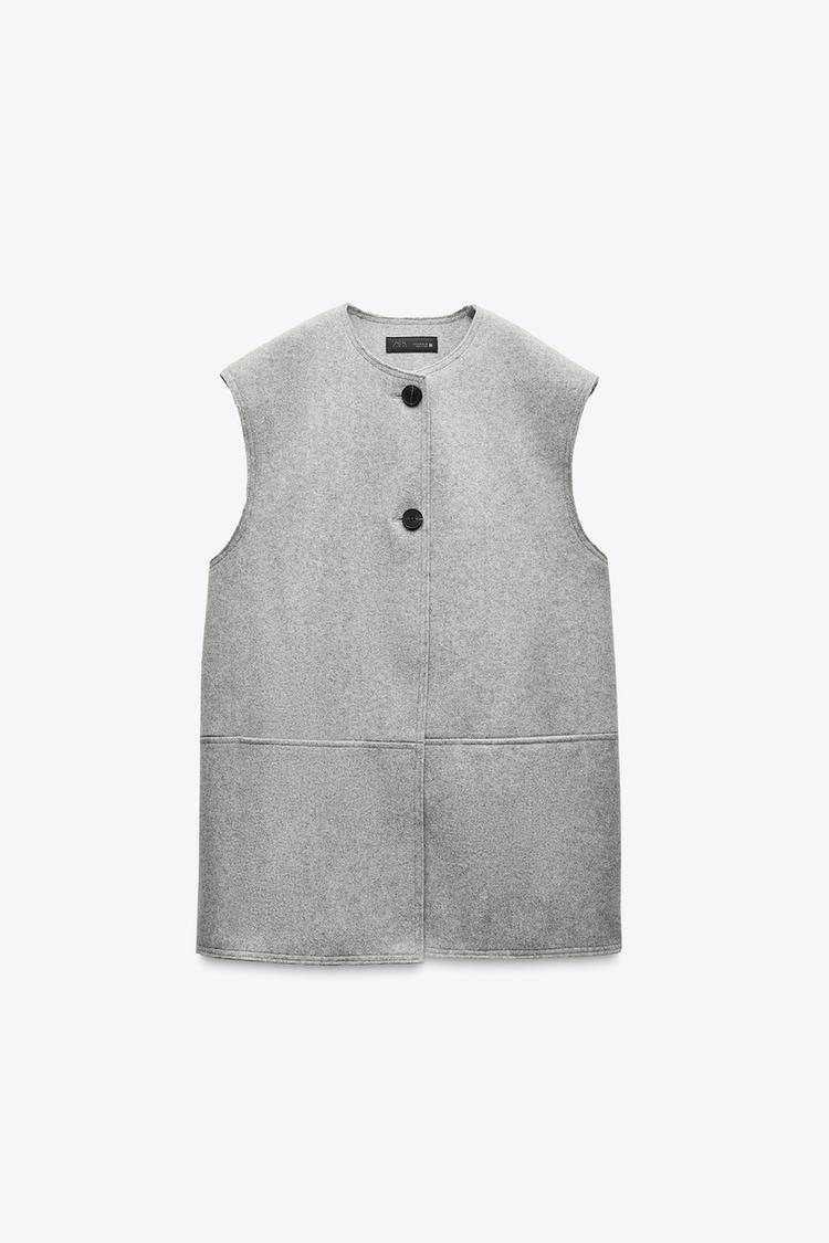 ロングソフトベスト - グレー | ZARA Japan / 日本