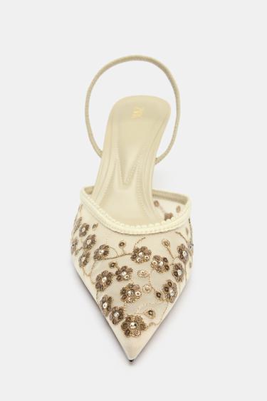 EMBROIDERED MESH HIGH-HEEL SHOES - Multicoloured by Zara - Image 2