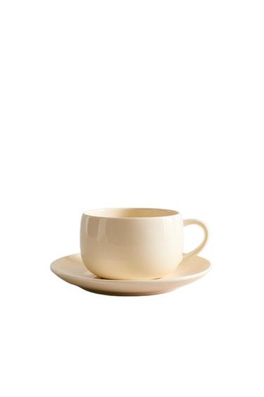 PLAIN STONEWARE TEACUP - Cream by Zara