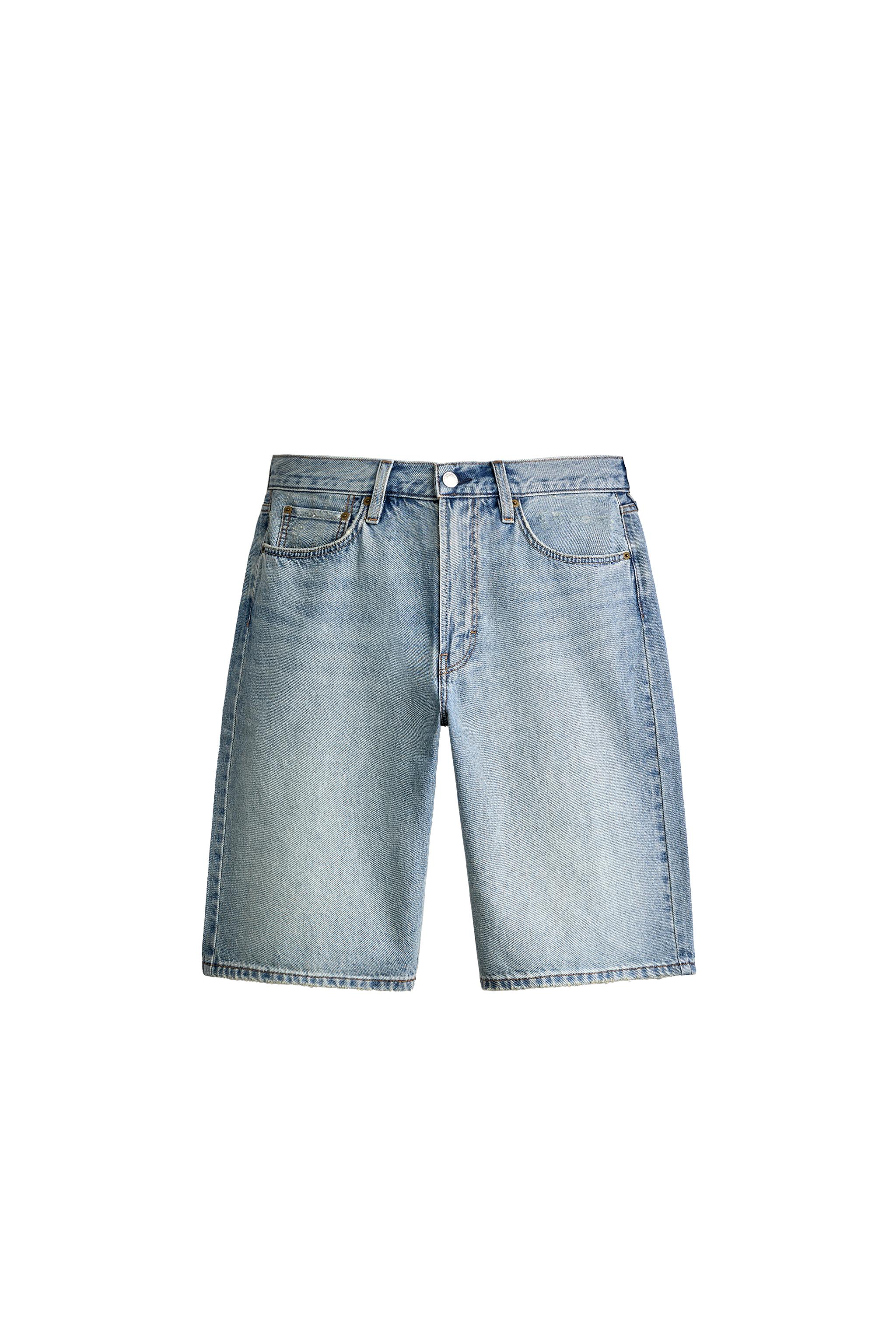 バギーフィット デニムバミューダパンツ - ミディアムブルー | ZARA