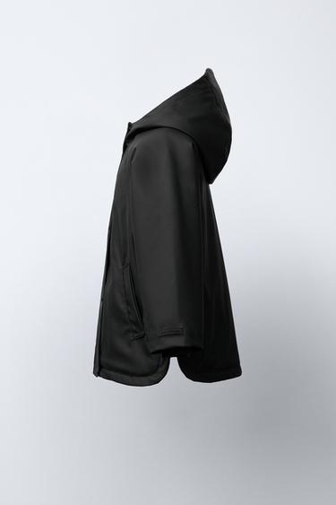 WATER-REPELLENT COATED JACKET WITH FAUX FUR ANIMAL PRINT - Black by Zara - Image 2
