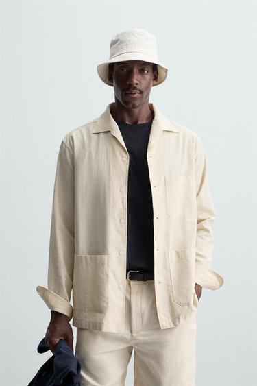 STRIPED OVERSHIRT - striped by Zara
