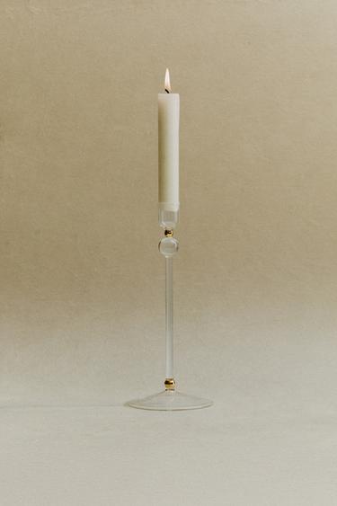 BOROSILICATE CANDLEHOLDER WITH BALLS - Crystal by Zara