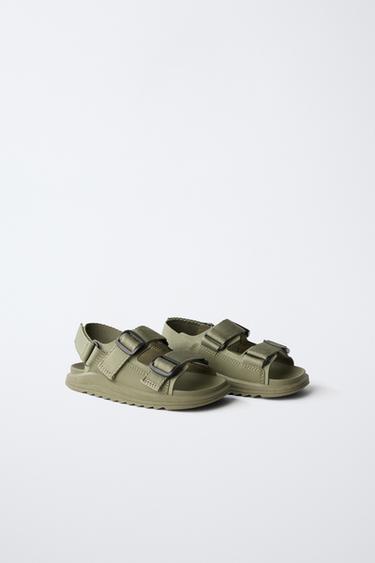 BUCKLED SANDALS - Khaki Green by Zara - Image 1