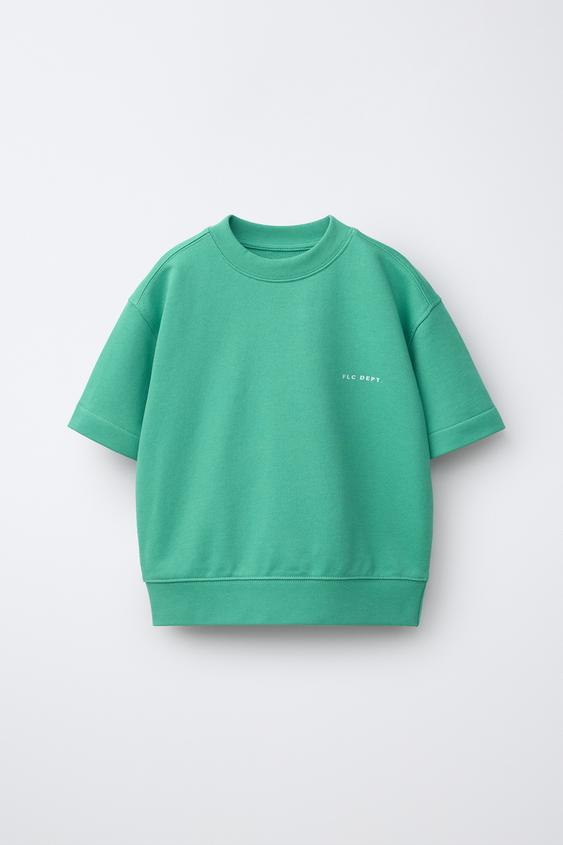 SHORT SLEEVE SWEATSHIRT - Duck blue by Zara - Image 0
