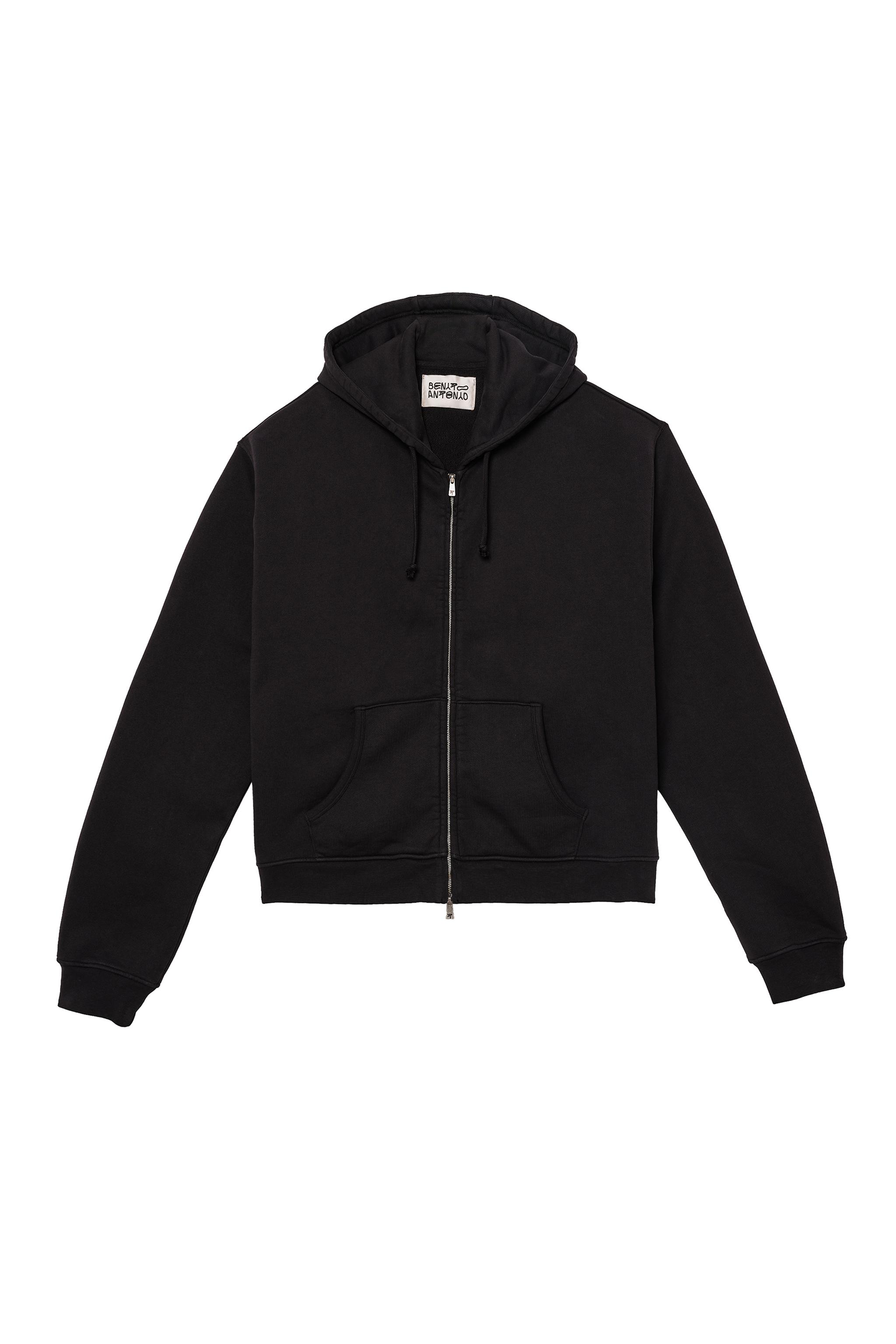 CROPPED FIT ZIPPER HOODIE SWEATSHIRT