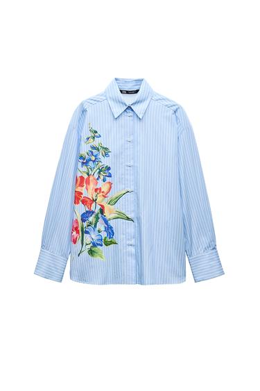 STRIPED FLORAL SHIRT