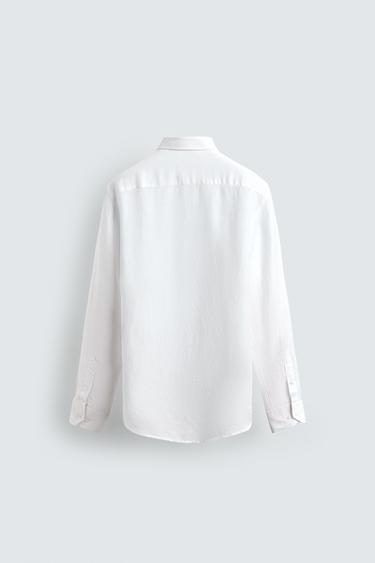 CHEMISE REGULAR FIT LIN - LYOCELL - Blanc de Zara - Image 6