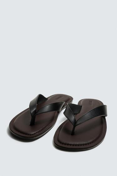 Zara STRAPPY SANDALS - Burgundy Red