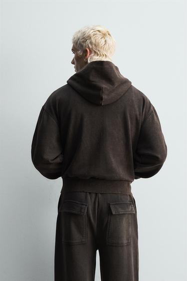 CROPPED FIT HOODIE - Brown by Zara - Image 2