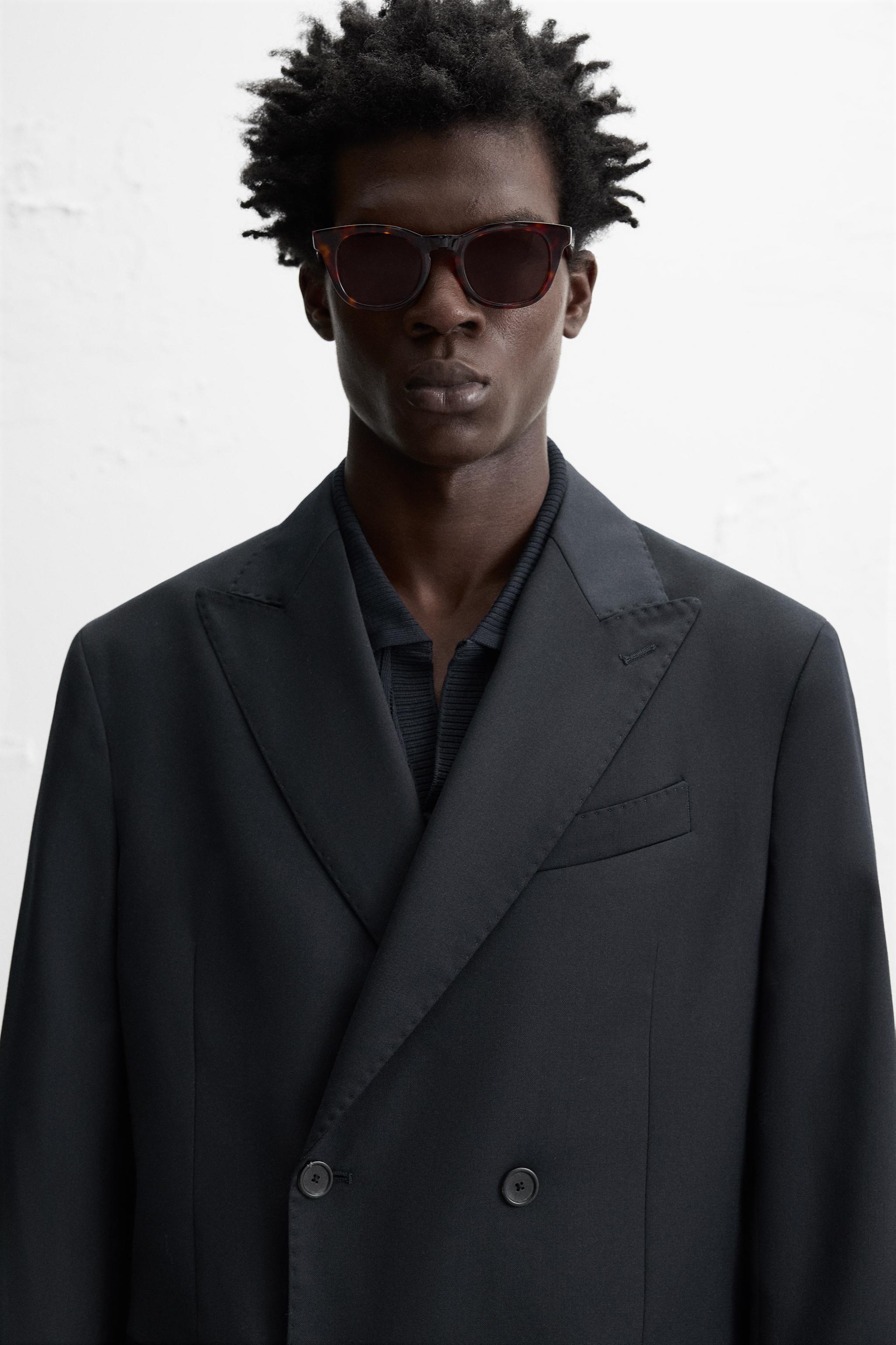 ダブルブレスト仕様クロップドブレザー - ブラック | ZARA Japan