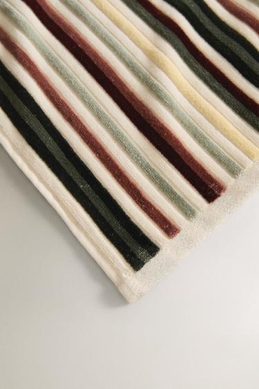 STRIPED VELOUR BATH TOWEL - Multicoloured by Zara - Image 2