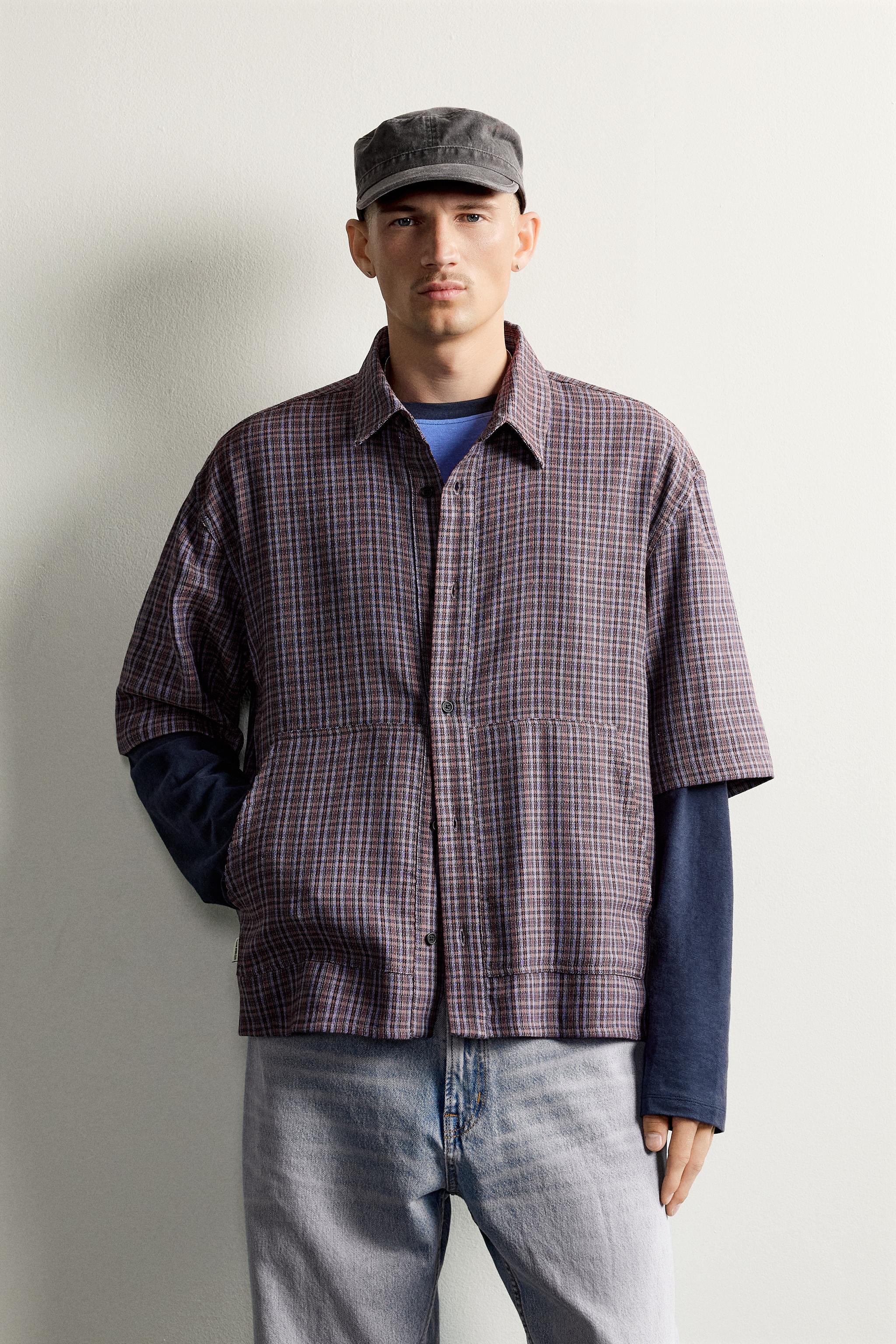 PLAID BOXY FIT SHIRT WITH POCKETS