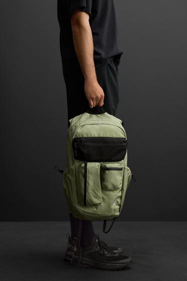 SAC À DOS SPORT AVEC POCHES MULTIPLES - Vert kaki de Zara - Image 2