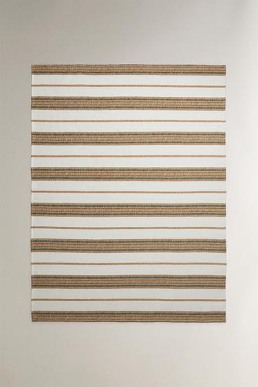 Zara IRREGULAR STRIPED COTTON BLANKET - striped - Image 0