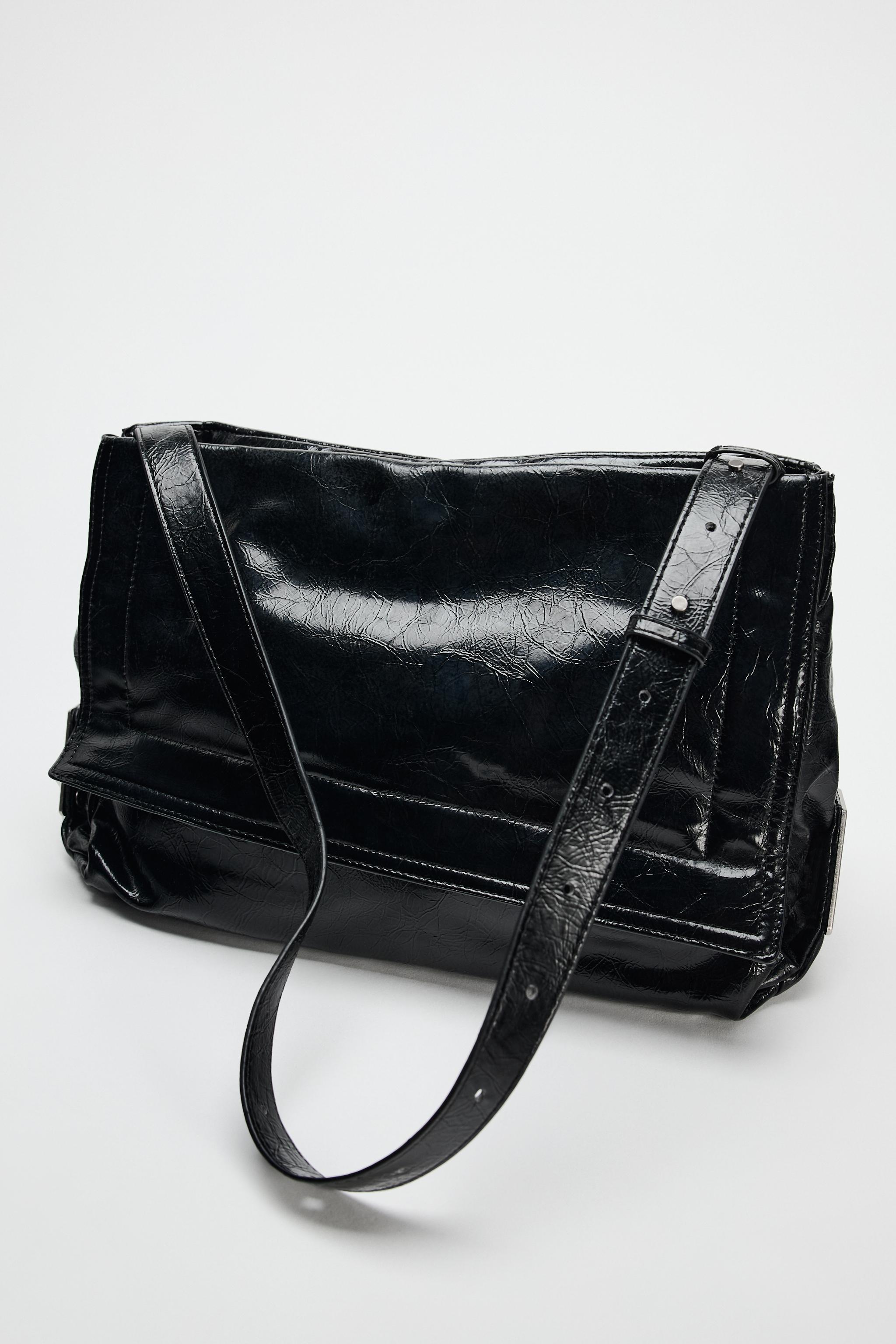 NEW! Zara Double Exterior offers Leather Crossbody Bag