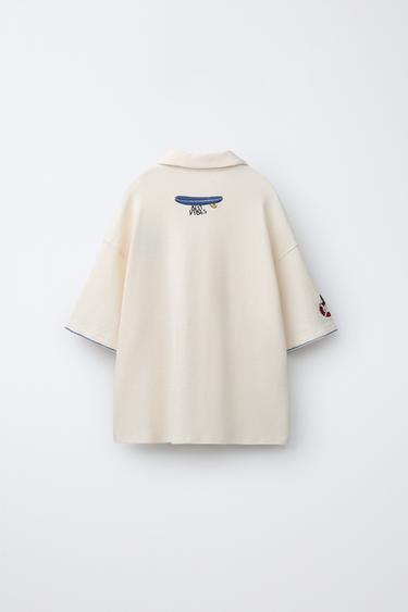 POLO STRUCTURÉ BRODÉ - Écru de Zara - Image 1