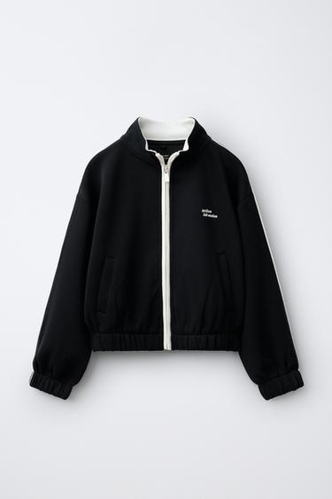 CASACO SPORTY COM VIVO EM CONTRASTE - Preto da Zara - Imagem 0