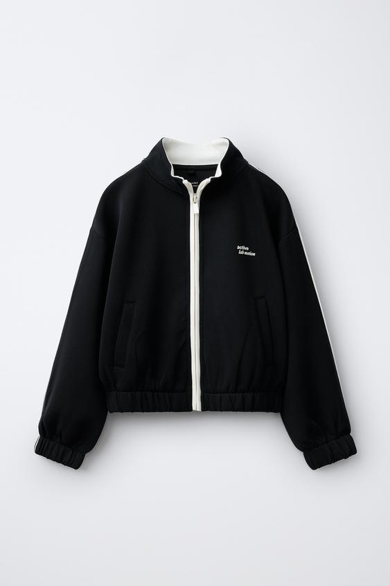 CHAQUETA SPORTY VIVO CONTRASTE - Negro de Zara - Imagen 0