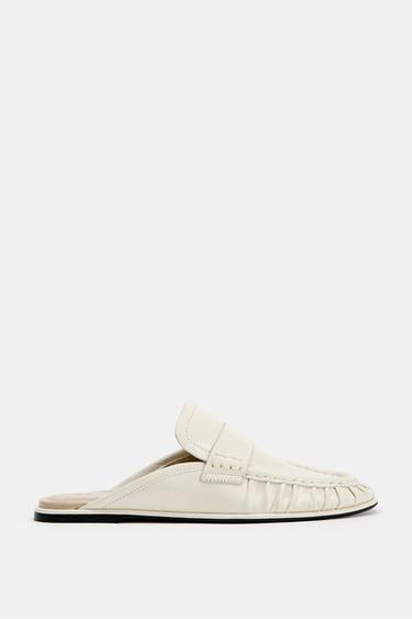 MOCASÍN DESTALONADO PIEL - Blanco Crudo de Zara - Imagen 0