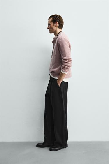 FLECKED WOOL BLEND CARDIGAN - Pink by Zara - Image 3