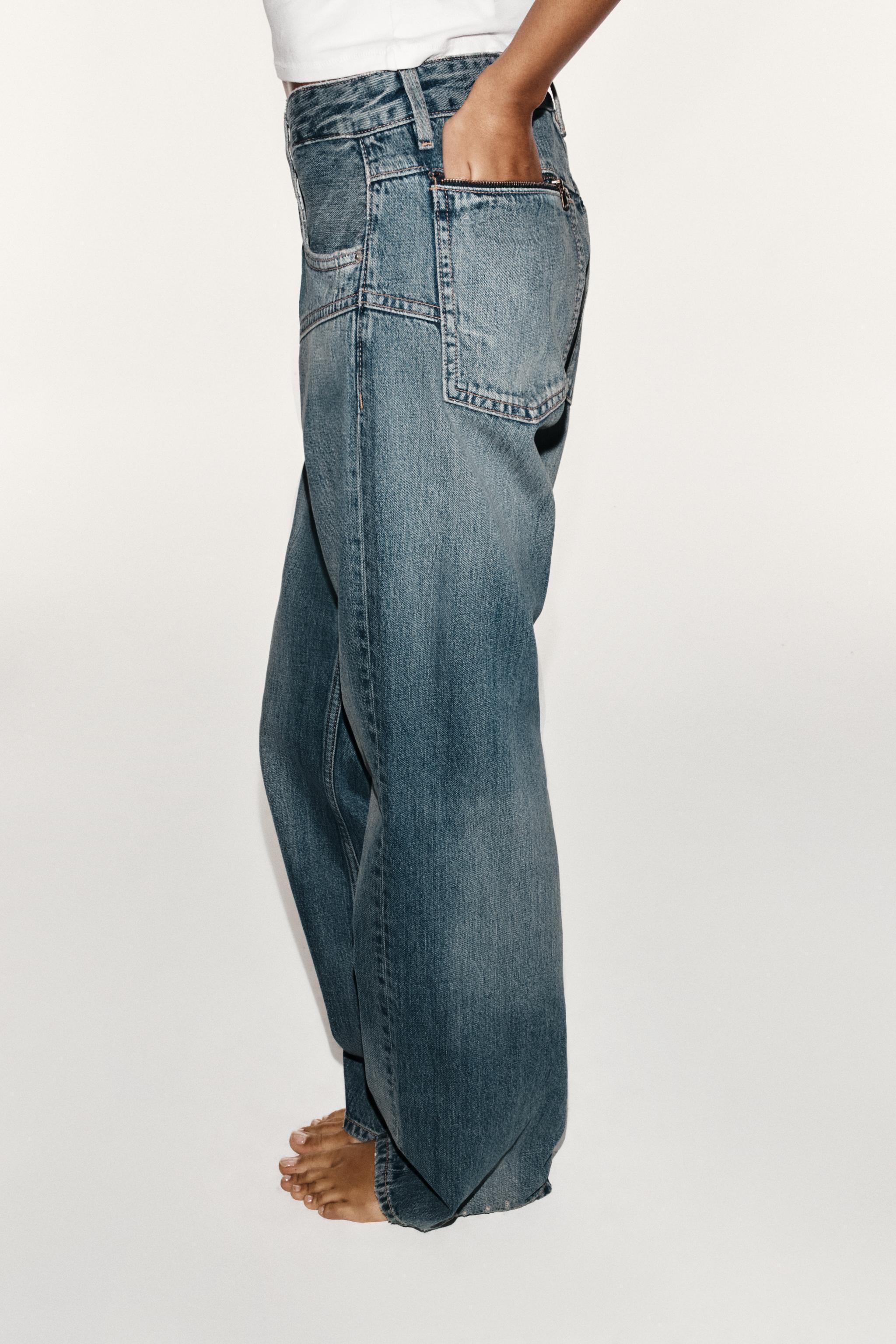 TRF LOW-RISE STRAIGHT SEWN JEANS