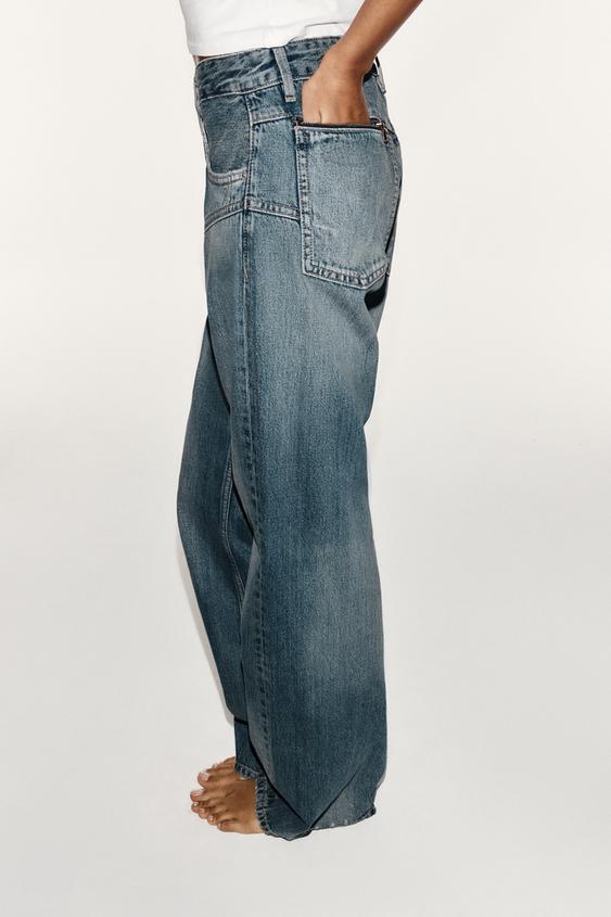 JEANS TRF STRAIGHT COUTURE TAILLE BASSE - Bleu de Zara - Image 3
