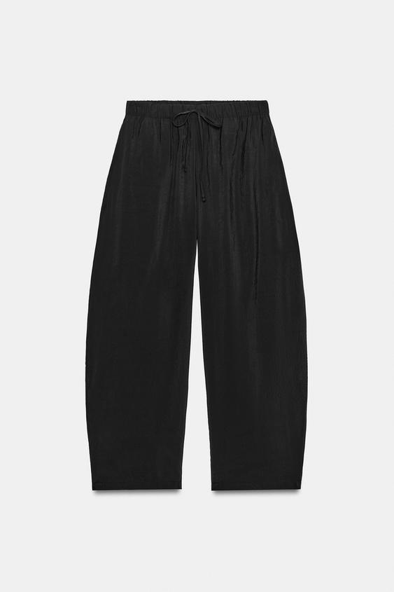 PANTALÓN FLUIDO CINTURA ELÁSTICA - Negro de Zara - Imagen 0