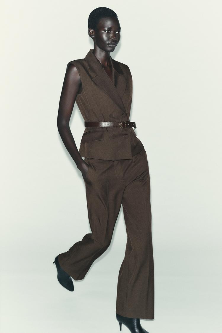 High Rise Zara Technical Pants HIGH-WAIST STRAIGHT-LEG TROUSERS