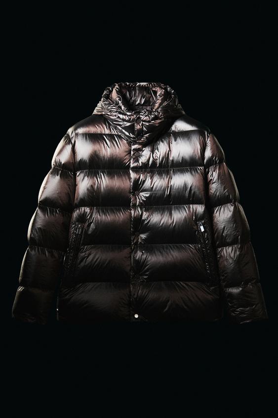 Zara Shiny down jacket - Burgundy - Image 0