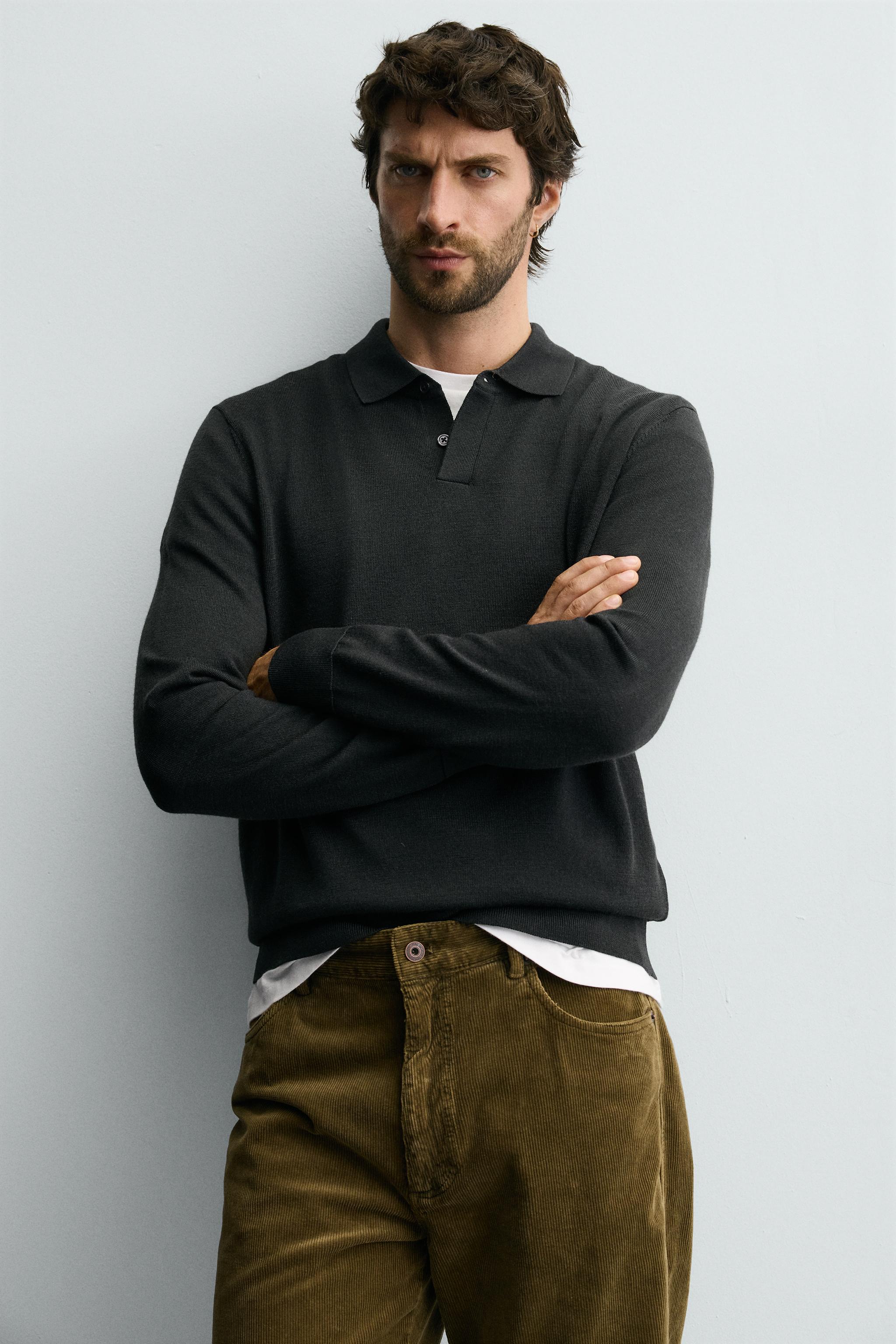 100% WOOL KNIT POLO SHIRT