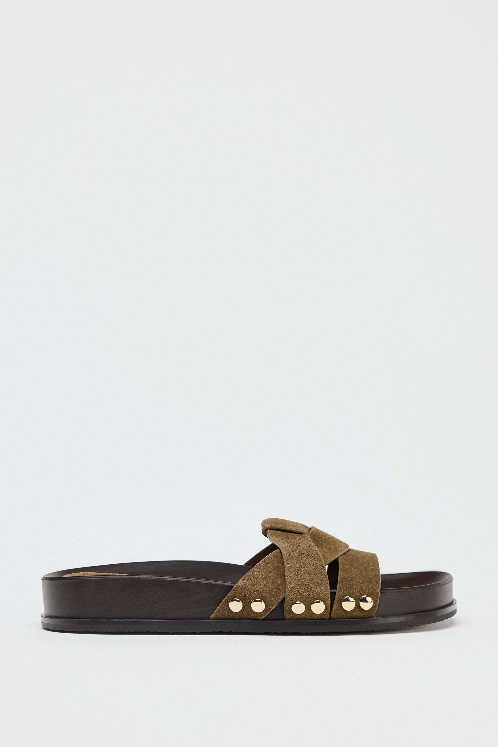 アッパープラットフォーム レザー - カーキ | ZARA Japan / 日本