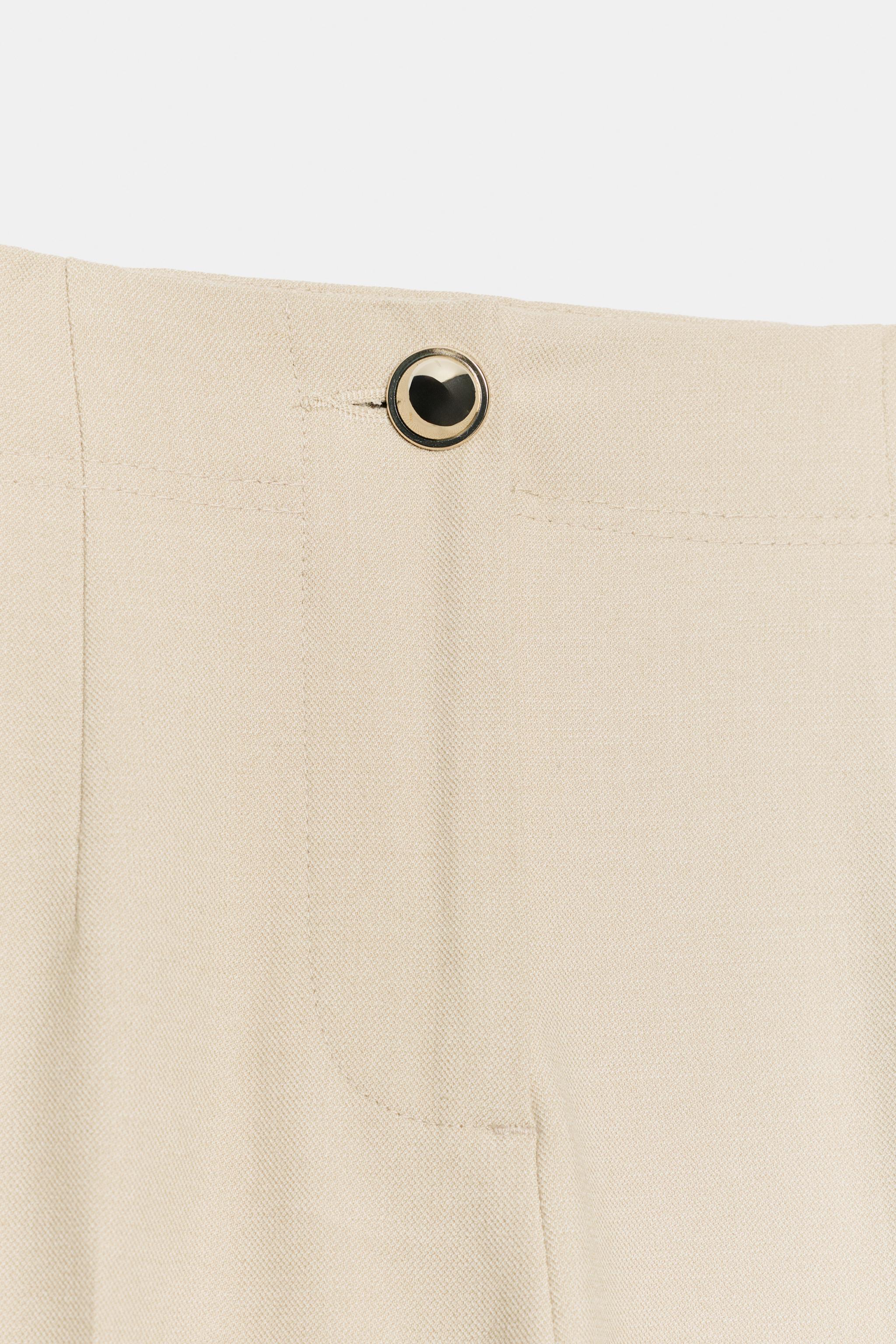 Женские брюки Zara HIGH-WAISTED ANKLE-LENGTH PANTS — фото 9