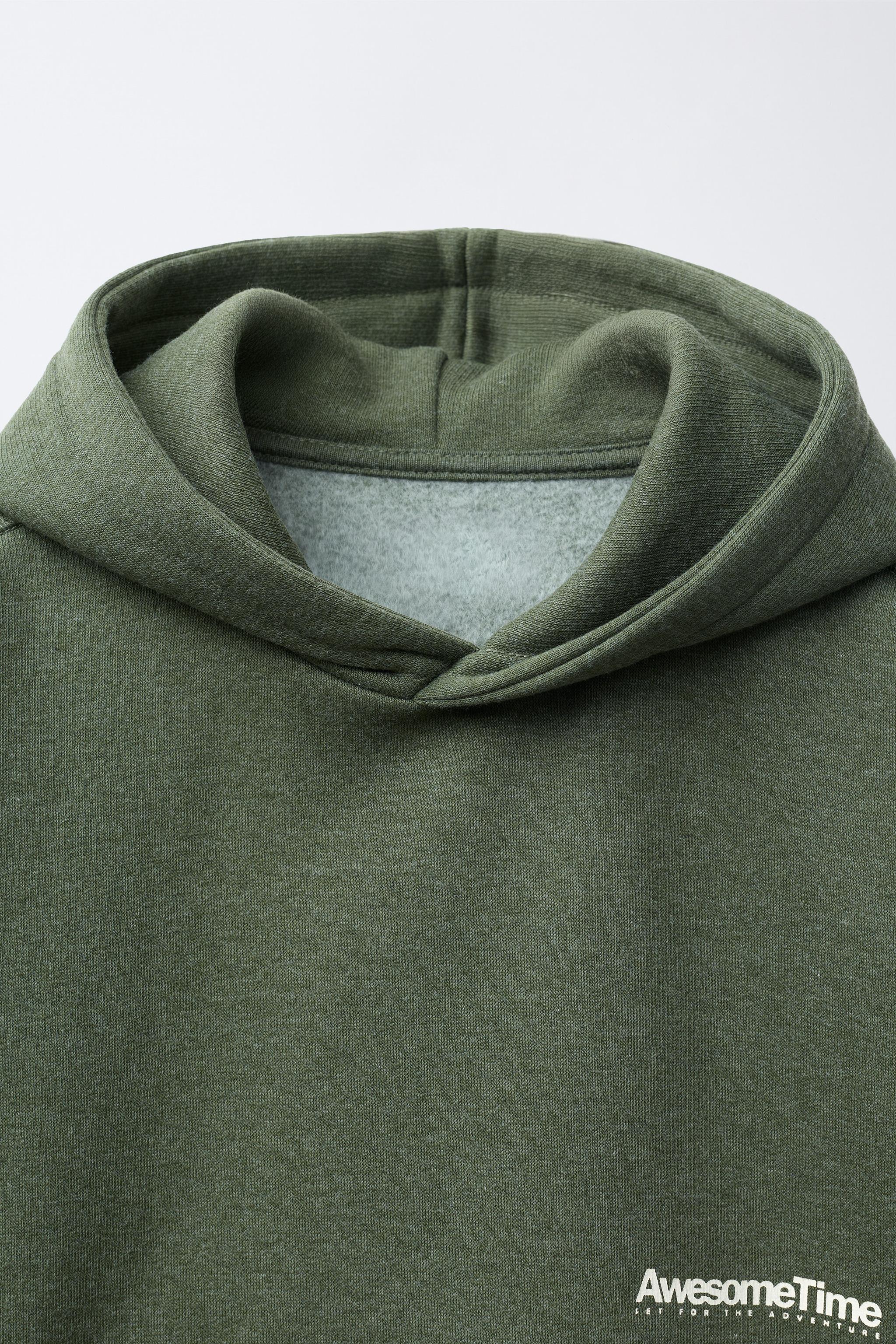 PLUSH SWEATSHIRT AND PANTS SET WITH TEXT PRINT