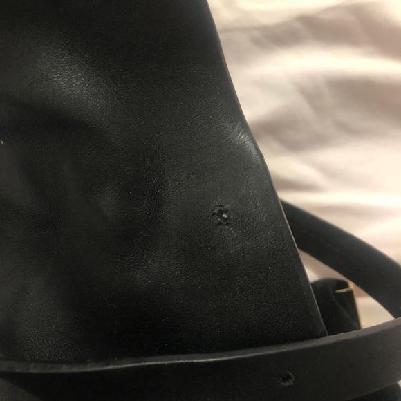 ZARA BLACK SUEDE LEATHER CROSS BODY PURSE GOLD HARDWARE INTERIOR POCKETS BUCKLE - Image 8