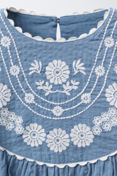 EMBROIDERED FLORAL DRESS - Blue by Zara - Image 2